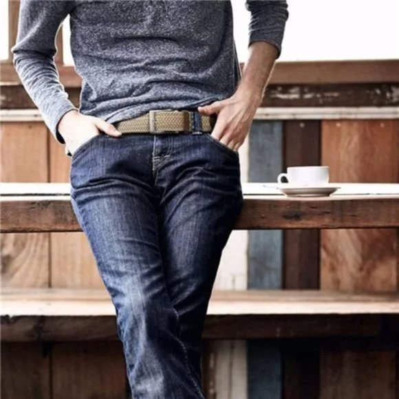 New Elastic Mens Belt 1 3/8" Width, Fairwin Casual Stretch Woven Golf Belt - Picture 6 of 7